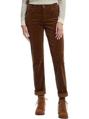 Corduroy Boyfriend Pants with 5 Pockets in Brownie - Stylish & Comfy Casual Wear